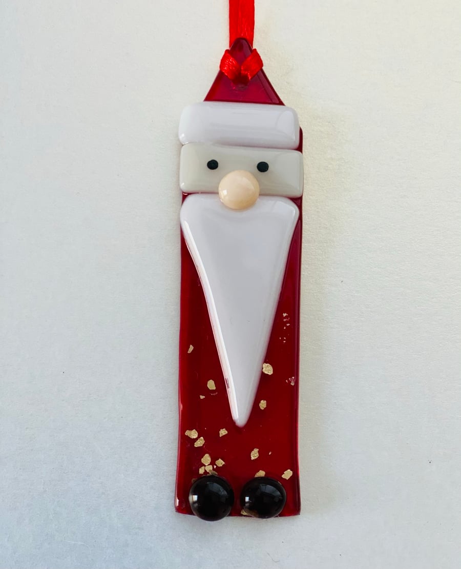 Fused glass Nordic santa