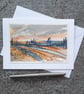 Last Light. Handpainted Blank Card.