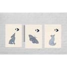 Woodland Animal Print Collection – Hare, Fox & Moth