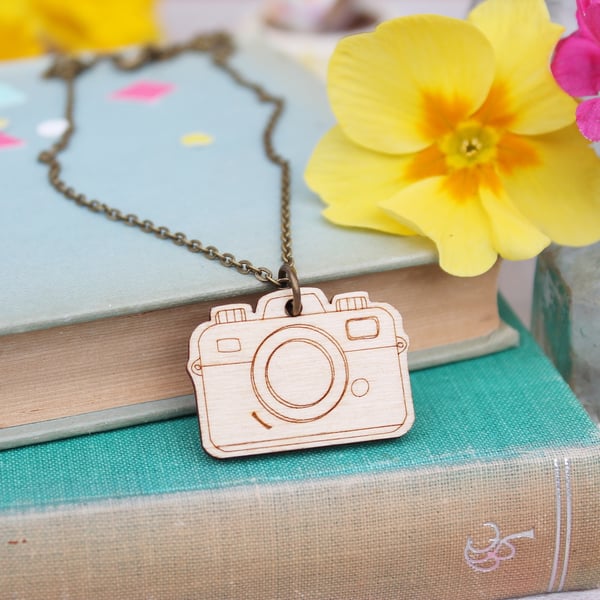 Wooden Camera Necklace