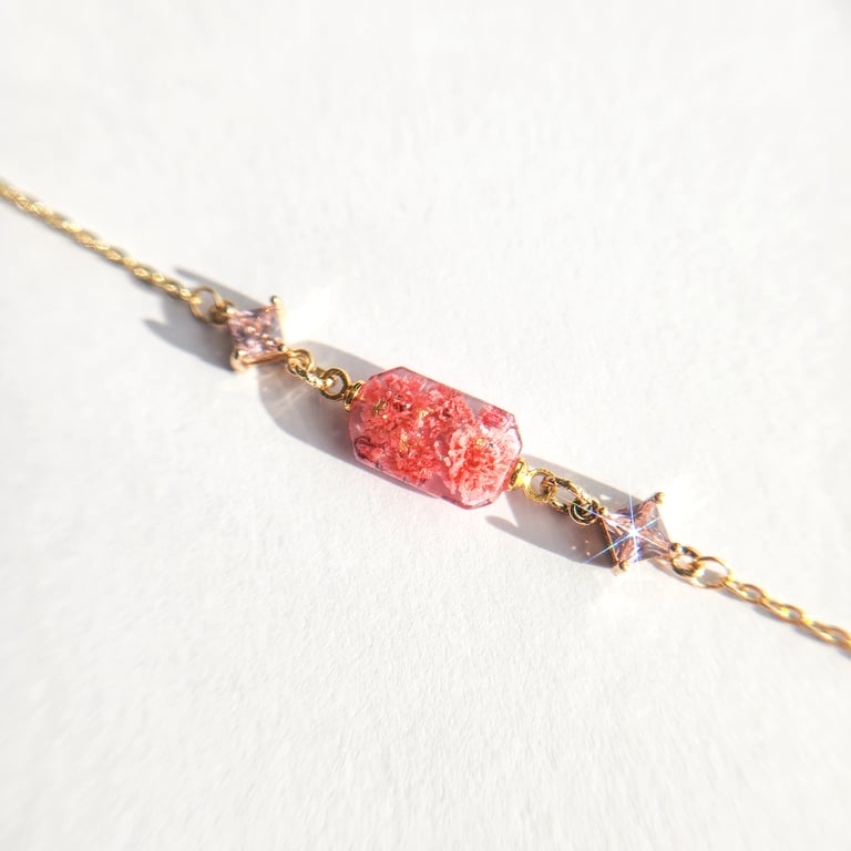 Real Dried Flowers Bracelet 