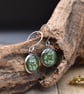 Pressed Flower Resin Earrings, Green, 304 Stainless Steel, Made in Scotland - Image 9