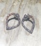 Oxidised Copper Teardrop Stud Earrings (ERCUSTTD2) - UK Free Post - Image 2