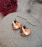 Copper and Silver Hammered Heart Earrings - JBJ1004 - Image 1