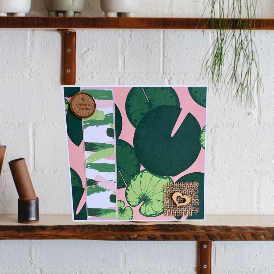 Claude Monet inspired blank greetings card and gift tag for a special occasion 