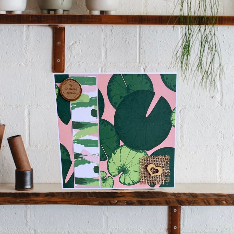 Claude Monet inspired blank greetings card and gift tag for a special occasion 