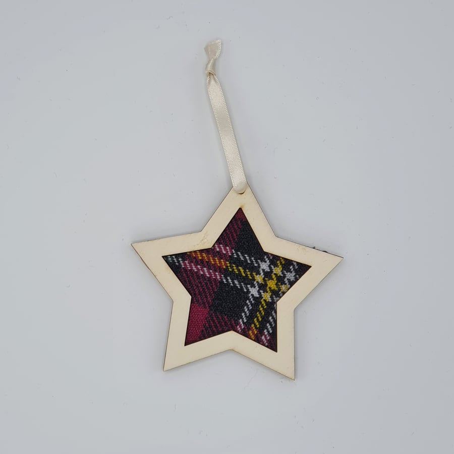 Ochil Flora Tartan Handwoven Star Decoration 
