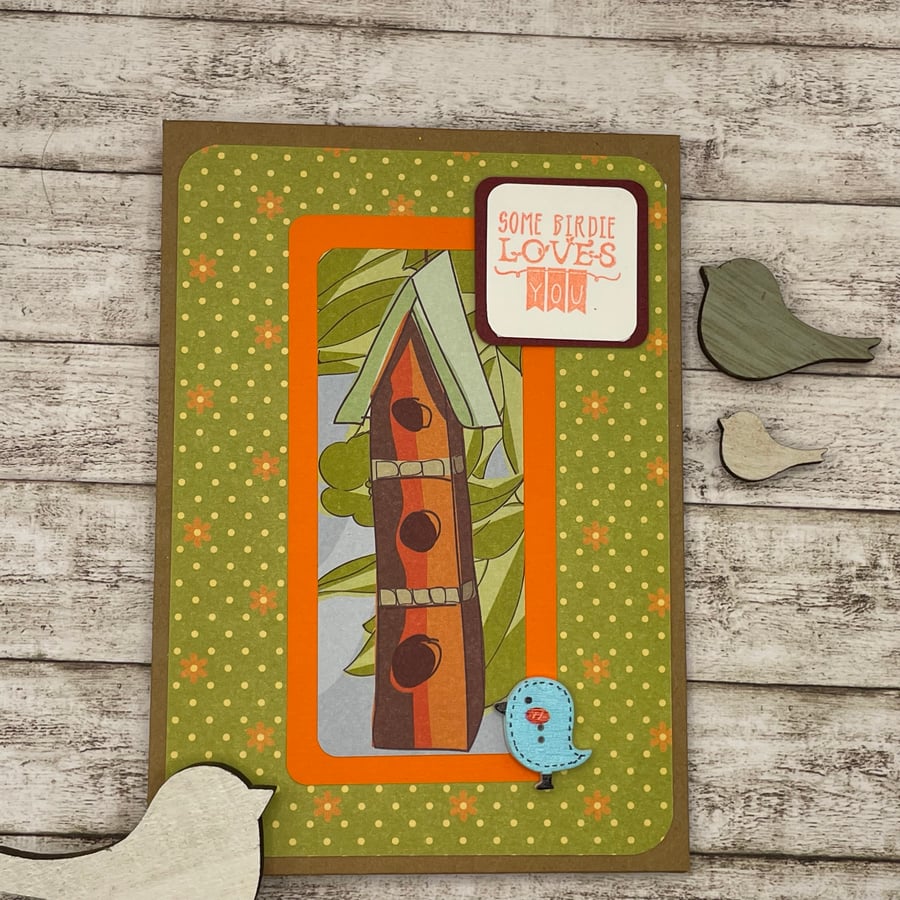 Cute bird house card for loved one 
