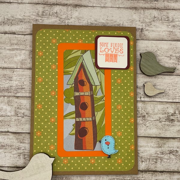 Cute bird house card for loved one 
