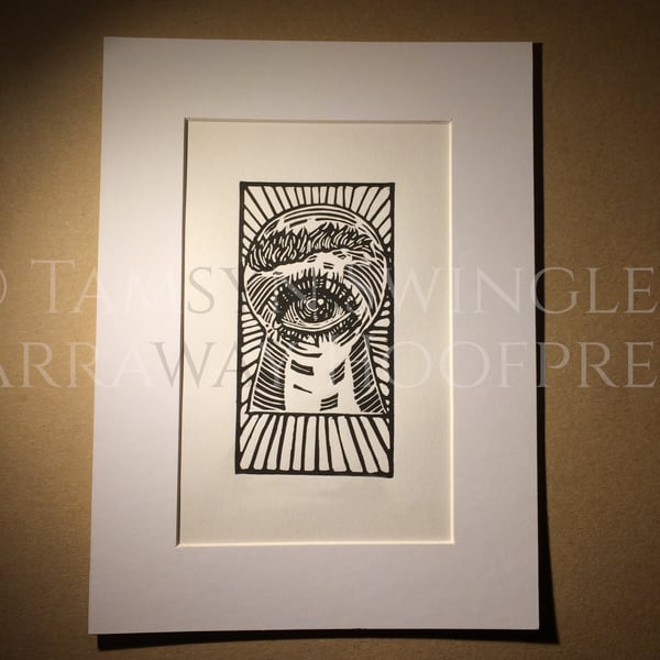 Third - All-Seeing Eye - Knowledge - Occult - Mystic - Limited Edition Linoprint
