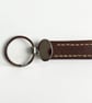 Dark Brown Full Grain Leather Strap Keychain Chrome Medallion Handmade UK - Image 6