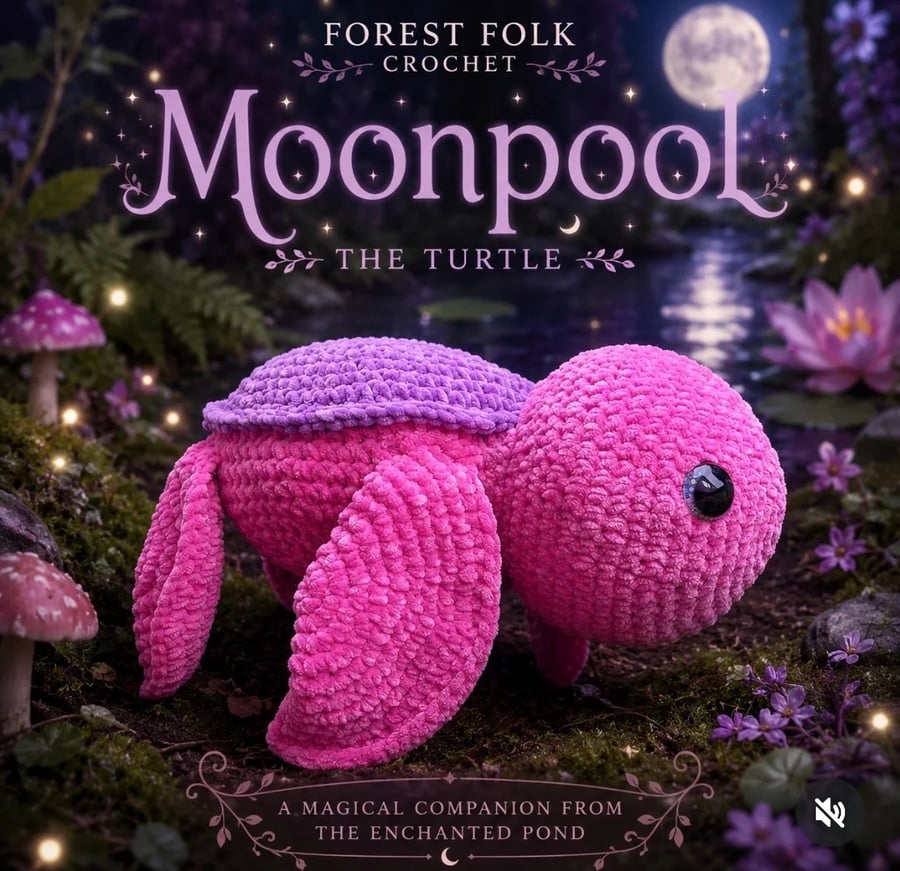 Crochet Amigurumi Moonpool Jumbo Weighted Turtle