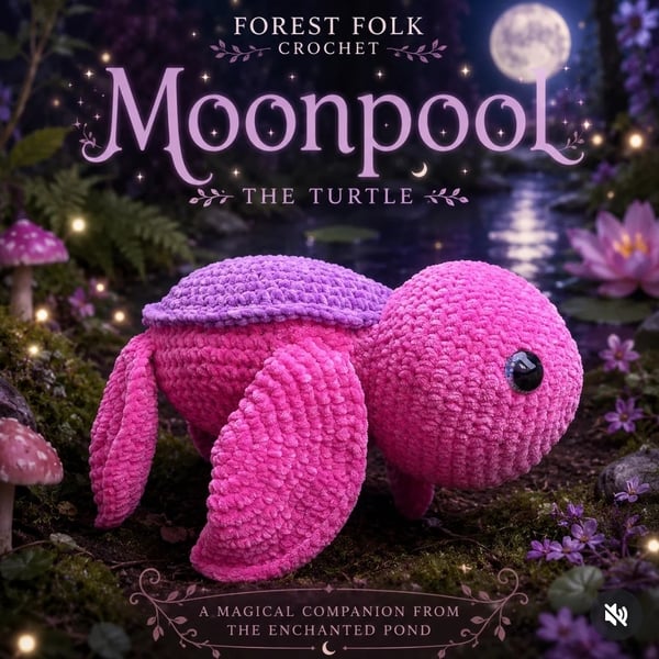 Crochet Amigurumi Moonpool Jumbo Weighted Turtle