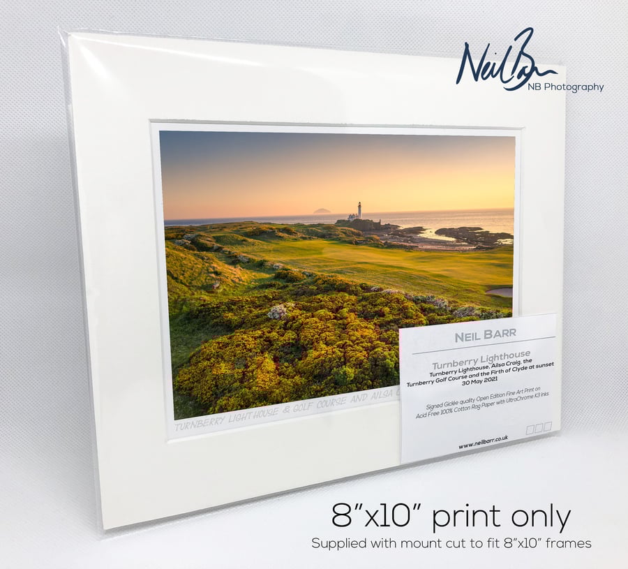 Turnberry Lighthouse, Golf Course & Ailsa Craig - A5 (8x10") Unframed Print