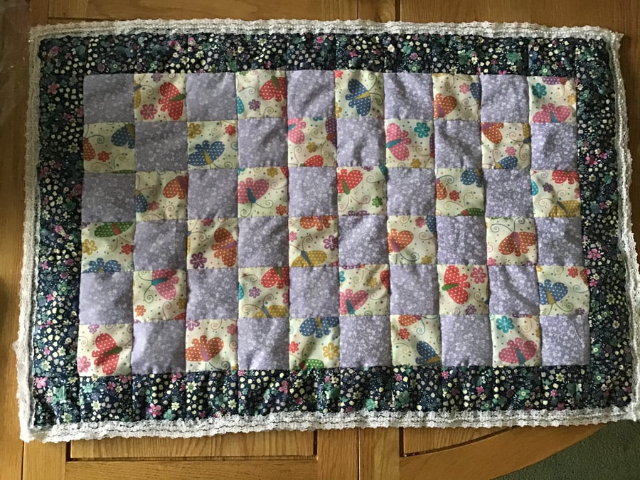 Handmade patchwork baby quilt 