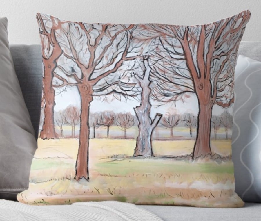 Throw Cushion Featuring The Painting ‘Midwinter’