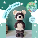 Crochet Ferret Pattern, Crochet Ferret, amigurumi Ferret, pdf pattern, ferret
