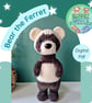 Crochet Ferret Pattern, Crochet Ferret, amigurumi Ferret, pdf pattern, ferret