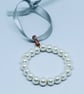 Blue and Pearl Christmas Wreath tree decorations  - Image 2