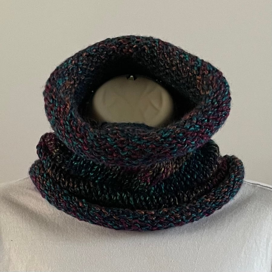 Multicoloured Knitted Neck Warmer, FREE DELIVERY 