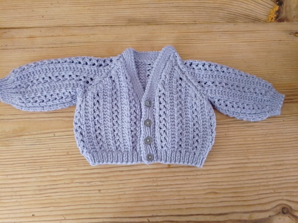 baby cardigan handmade for age 0-3 months 