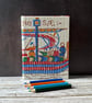 Bayeux Tapestry Handstitched A6 1950s Fabric Journal Sketchbook Norman Fleet