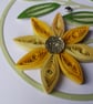 Happy Birthday - Yellow Quilled Flower with pearls and gems - Image 9