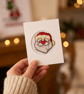 Handmade Father Christmas Face Festive Greeting Card with Envelope