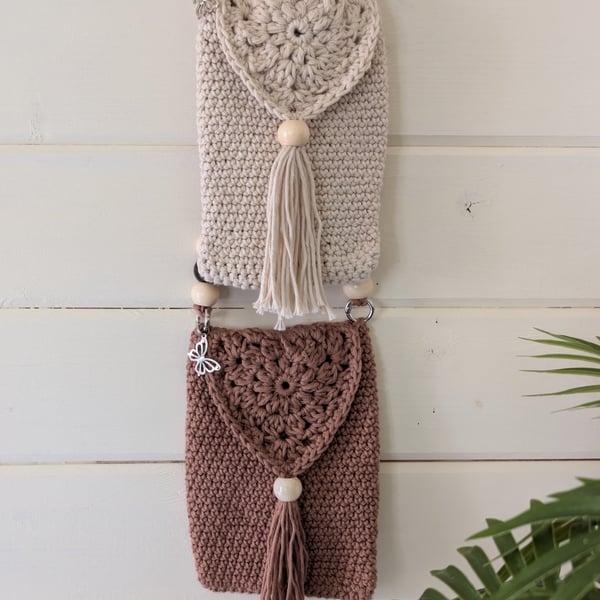 Handmade To Order Crochet Crossbody Phone Bag 