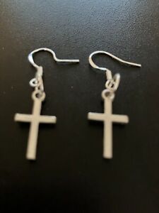 cross charm hook earrings