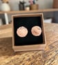 Unisex Sterling Silver & Textured Copper 15mm Disc Earrings - Gift Boxed