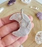 Angel Aura Pink Amethyst Moon Crystal Necklace,Sterling Silver, Moon lover gift  - Image 8