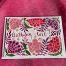 Happy Birthday Watercolour and ink card