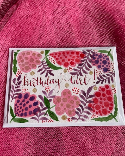 Happy Birthday Watercolour and ink card