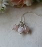 shades of pink sterling silver gemstone necklace, silver & rose quartz necklace - Image 6