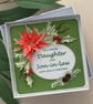 3D Luxury Christmas Card for Daughter & Son-in-law, Handmade, Floral, Poinsettia