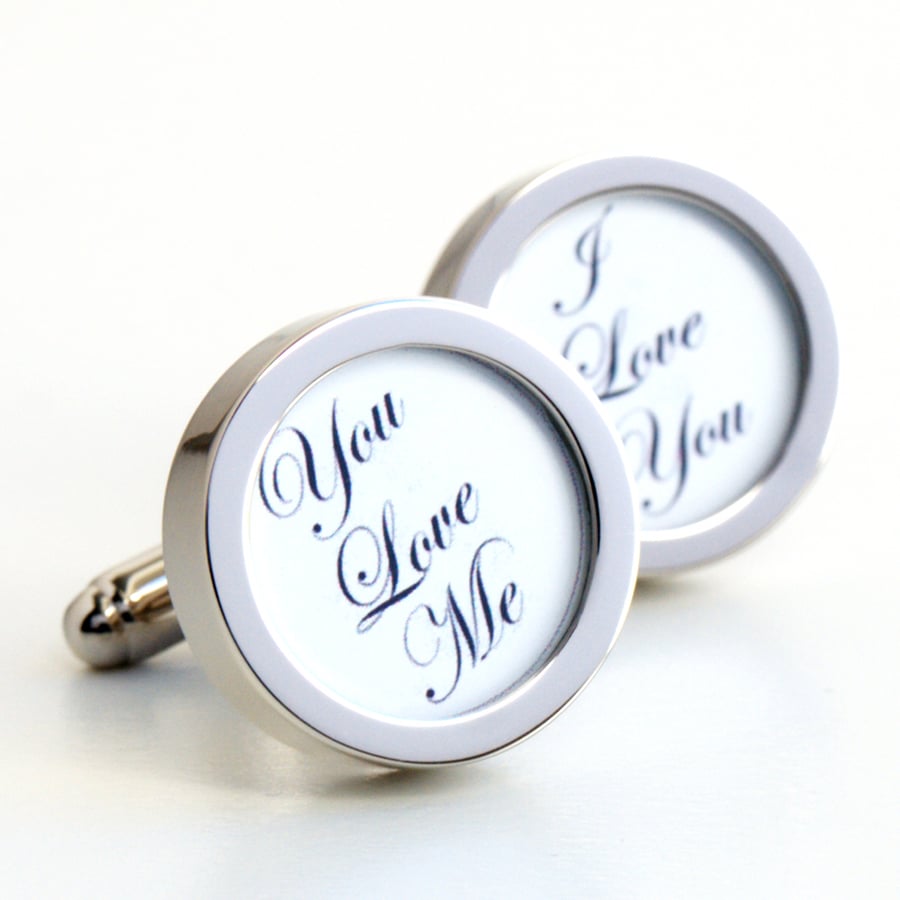 You Love Me Cufflinks Romantic Gift for Groom or Someone Special Valentines