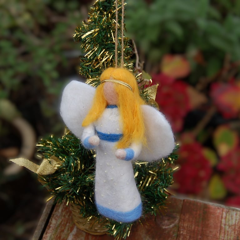 Needlefelt Christmas  fairy decoration, guardian angel, perfectly imperfect