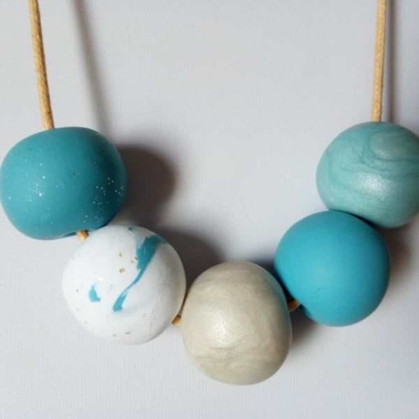 POLYMER CLAY CHUNKY NECKLACE - HOLIDAY JEWELLERY -  FREE SHIPPING 