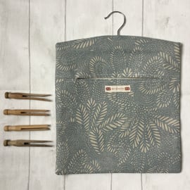 Blue Leaf Design Peg Bag 