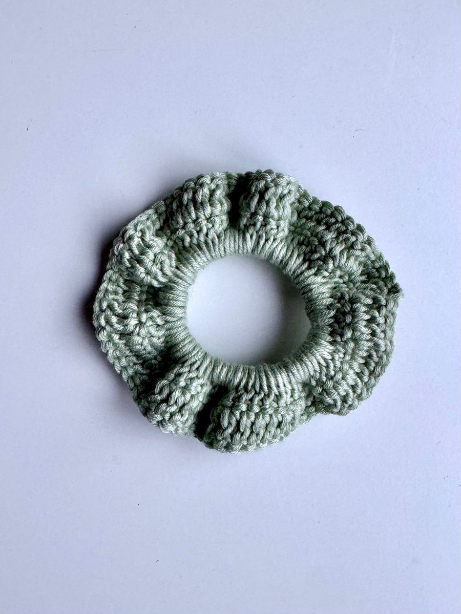 Sage Green Crochet Scrunchie