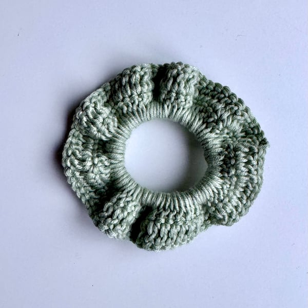 Sage Green Crochet Scrunchie
