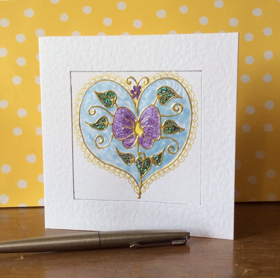 Delicate flower Art Card. 