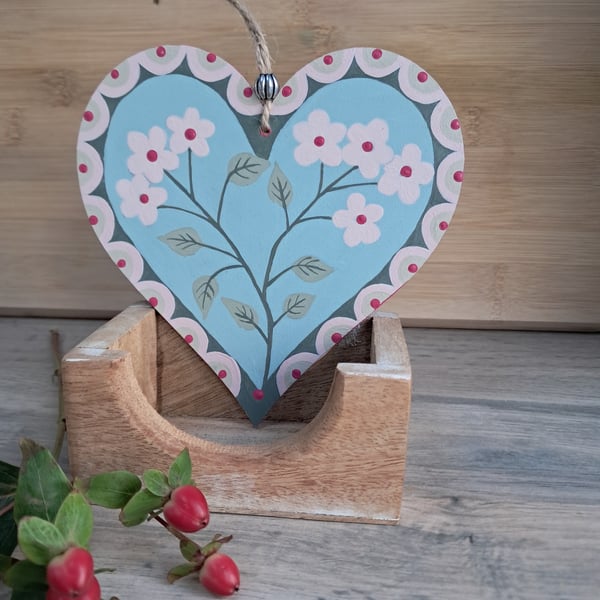 Hand Painted Wooden Heart