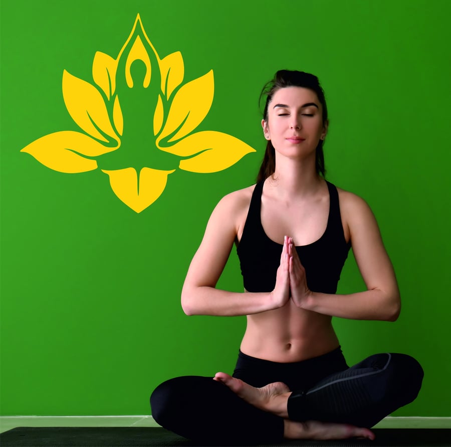 Yoga Lotus Flower Meditation Zen Decorative Art Vinyl Stickers Decals Vinyl