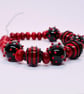 Handmade red and black lamp work glass beads - Image 6