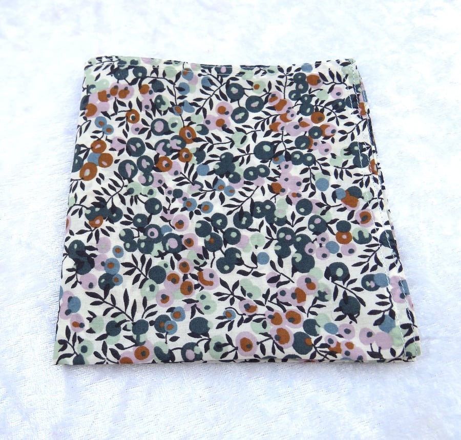 Ladies handkerchief, made from Liberty Tana Lawn, Wiltshire Berry