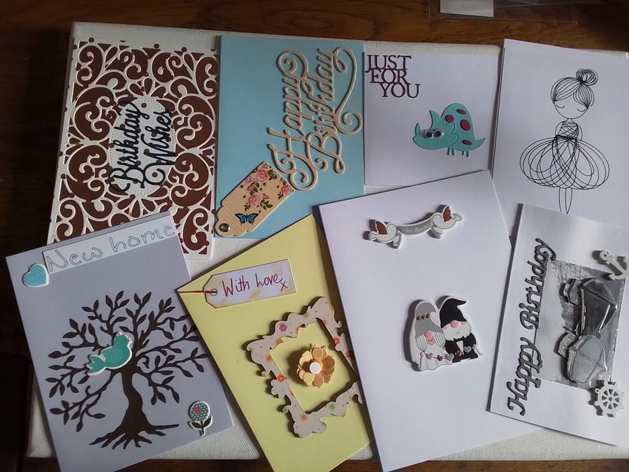 Set of 8 assorted cards. Ref 534. Summer seconds