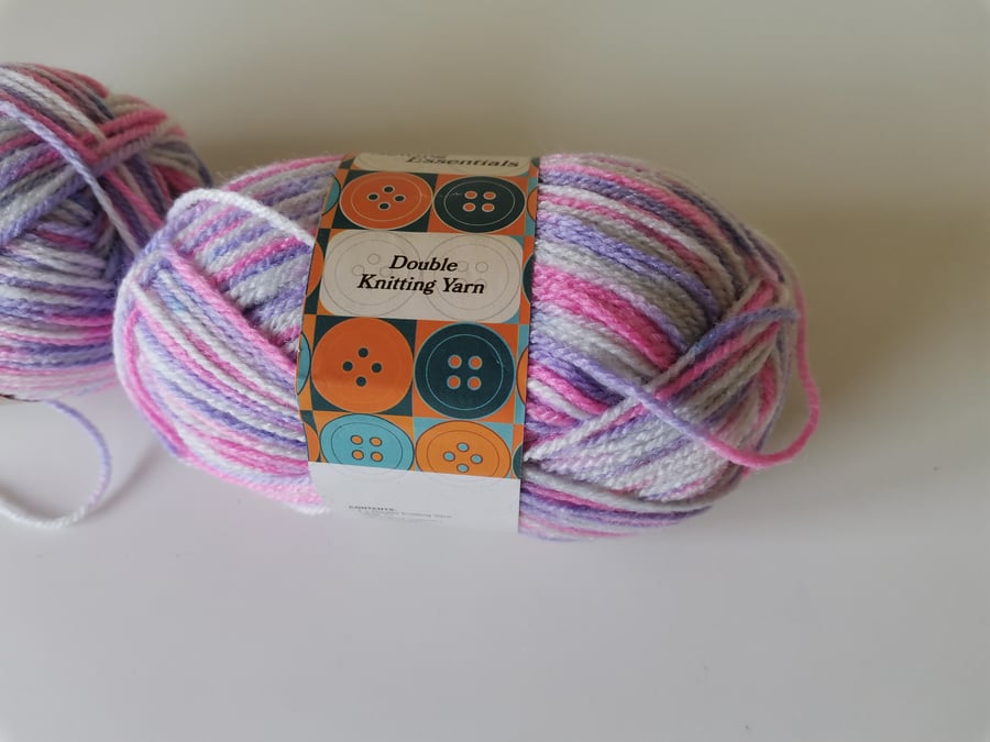 100g Double Knitting Yarn, 100% Polyester, Self Colouring Yarn 