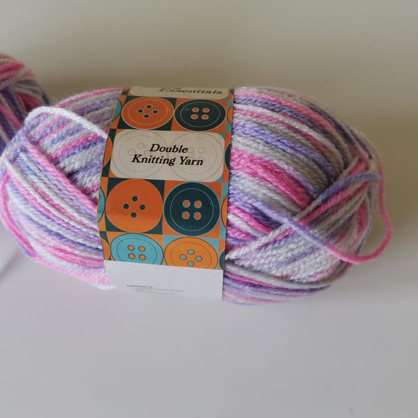 100g Double Knitting Yarn, 100% Polyester, Self Colouring Yarn 